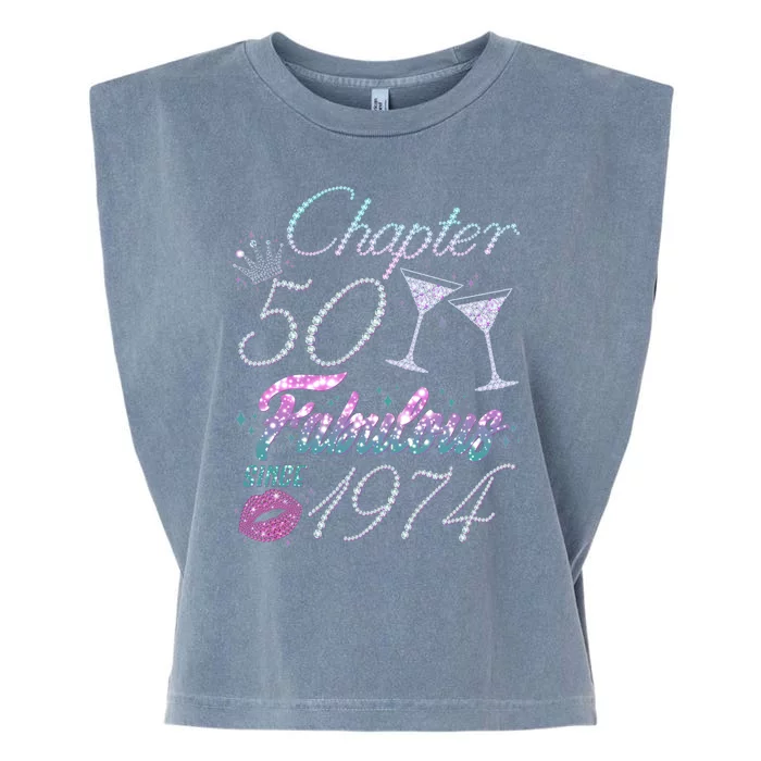 Cute Chapter 50th Birthday Fabulous Since 1974 Garment-Dyed Women's Muscle Tee