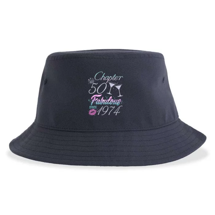 Cute Chapter 50th Birthday Fabulous Since 1974 Sustainable Bucket Hat