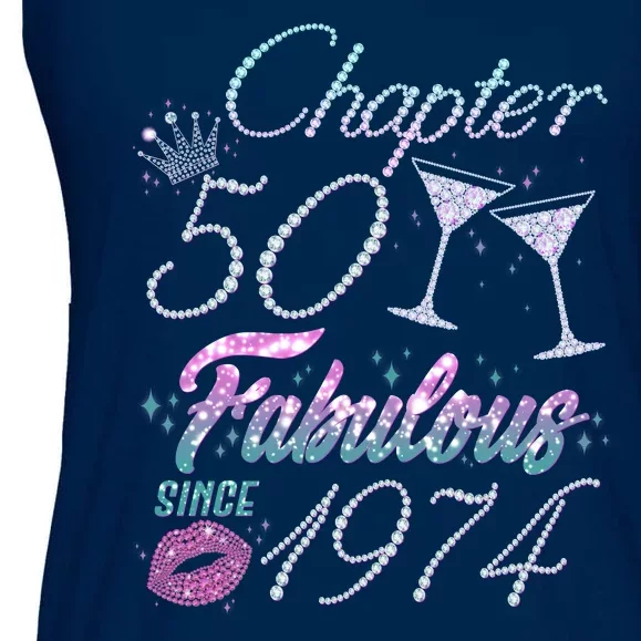 Cute Chapter 50th Birthday Fabulous Since 1974 Ladies Essential Flowy Tank