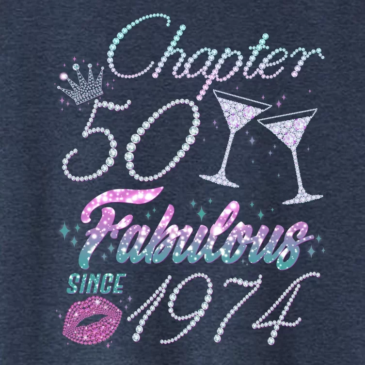 Cute Chapter 50th Birthday Fabulous Since 1974 Women's Crop Top Tee