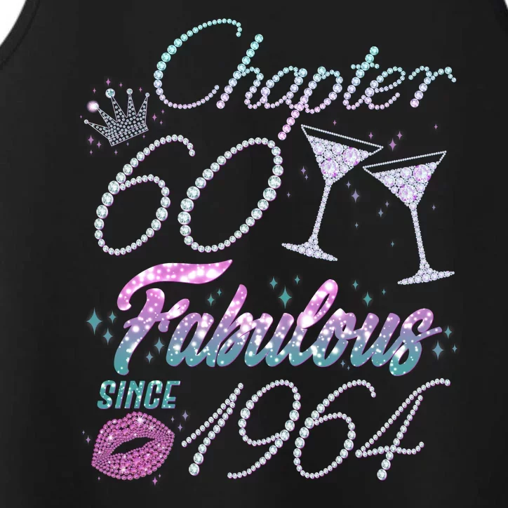 Cute Chapter 60th Birthday Fabulous Since 1964 Performance Tank