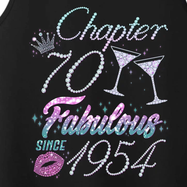 Cute Chapter 70th Birthday Fabulous Since 1954 Performance Tank