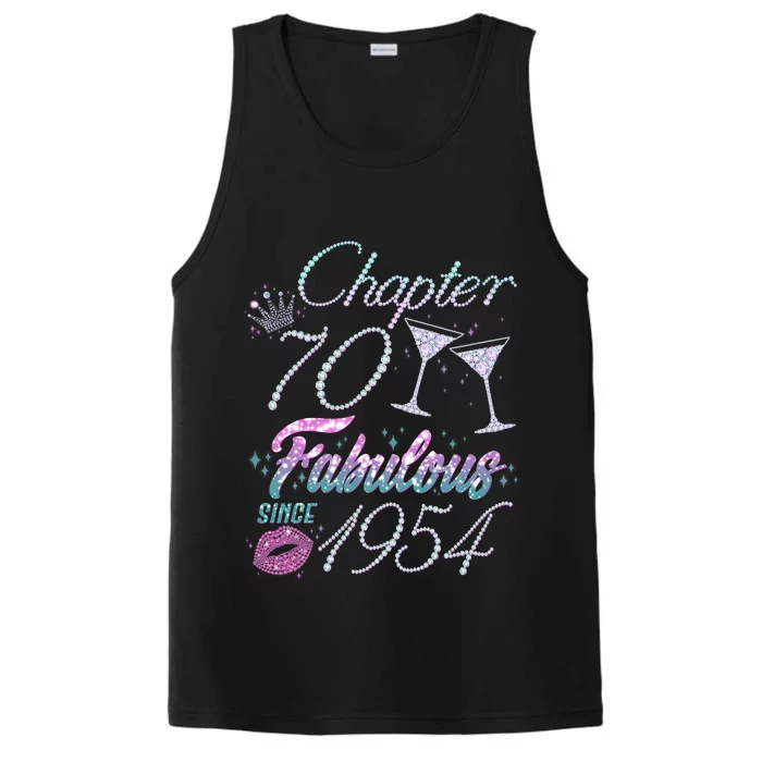 Cute Chapter 70th Birthday Fabulous Since 1954 Performance Tank