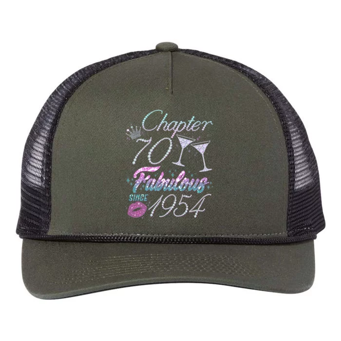 Cute Chapter 70th Birthday Fabulous Since 1954 Retro Rope Trucker Hat Cap