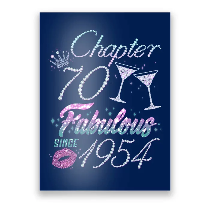 Cute Chapter 70th Birthday Fabulous Since 1954 Poster