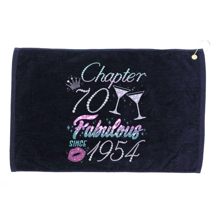 Cute Chapter 70th Birthday Fabulous Since 1954 Grommeted Golf Towel