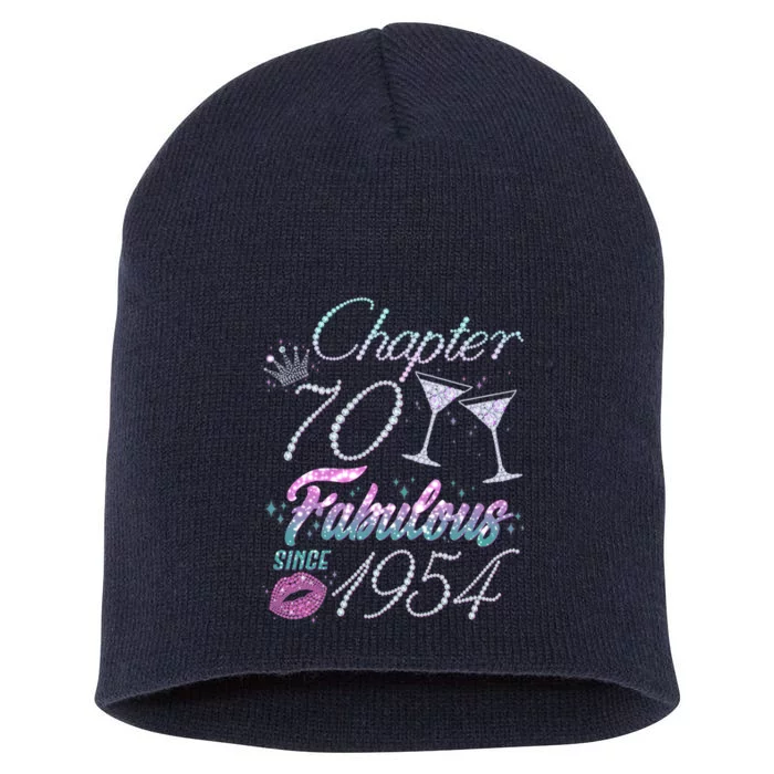 Cute Chapter 70th Birthday Fabulous Since 1954 Short Acrylic Beanie