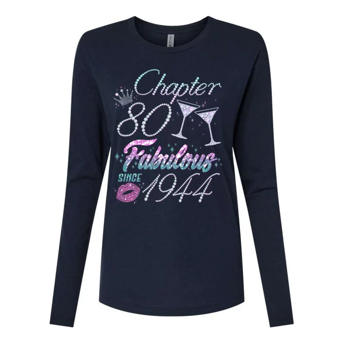 Cute Chapter 80th Birthday Fabulous Since 1944 Womens Cotton Relaxed Long Sleeve T-Shirt