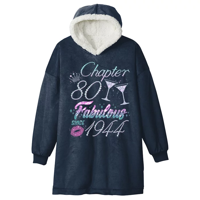 Cute Chapter 80th Birthday Fabulous Since 1944 Hooded Wearable Blanket