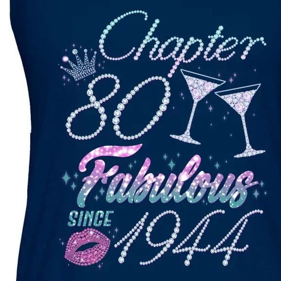 Cute Chapter 80th Birthday Fabulous Since 1944 Ladies Essential Flowy Tank