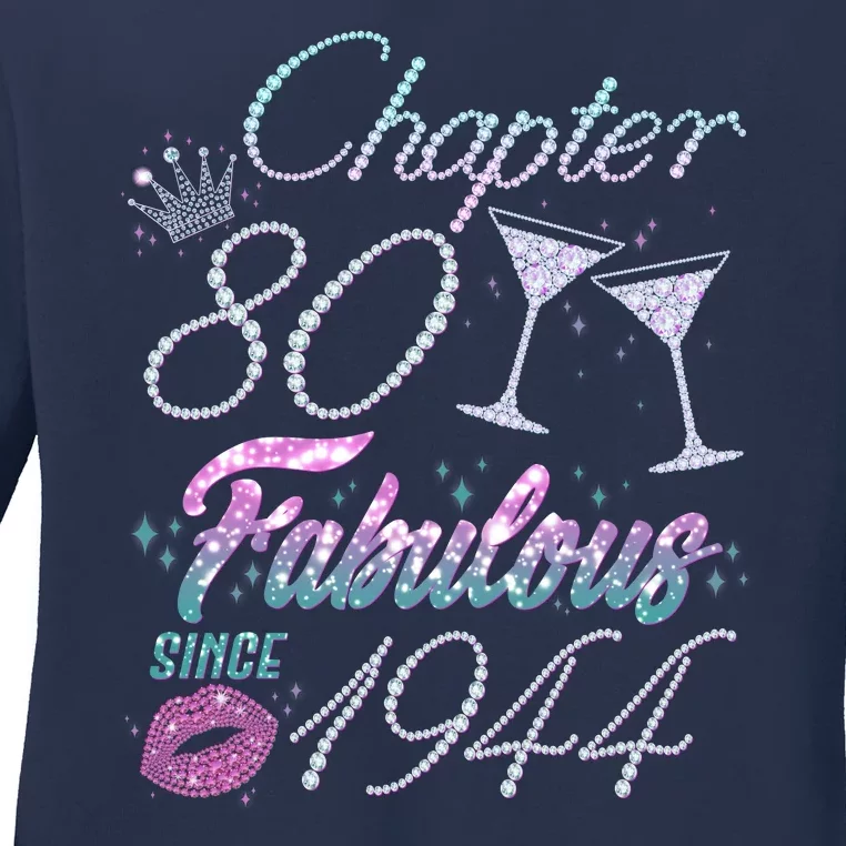 Cute Chapter 80th Birthday Fabulous Since 1944 Ladies Long Sleeve Shirt