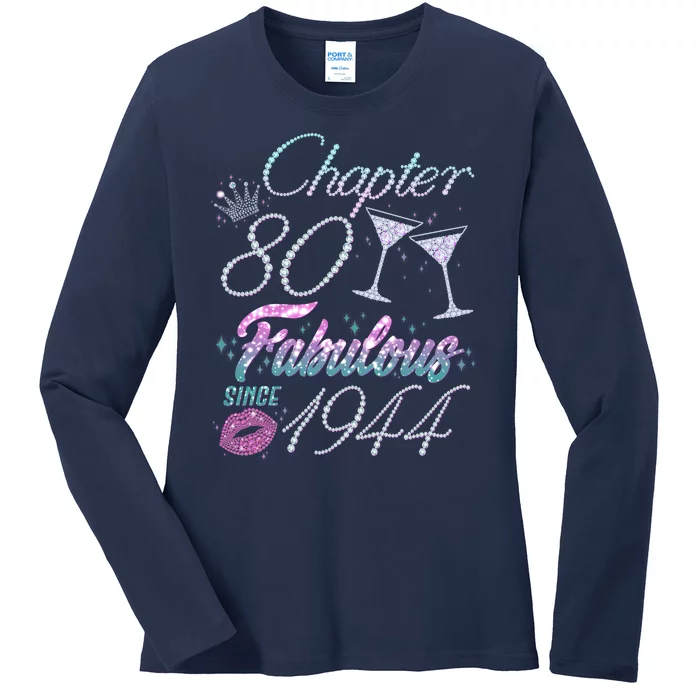 Cute Chapter 80th Birthday Fabulous Since 1944 Ladies Long Sleeve Shirt