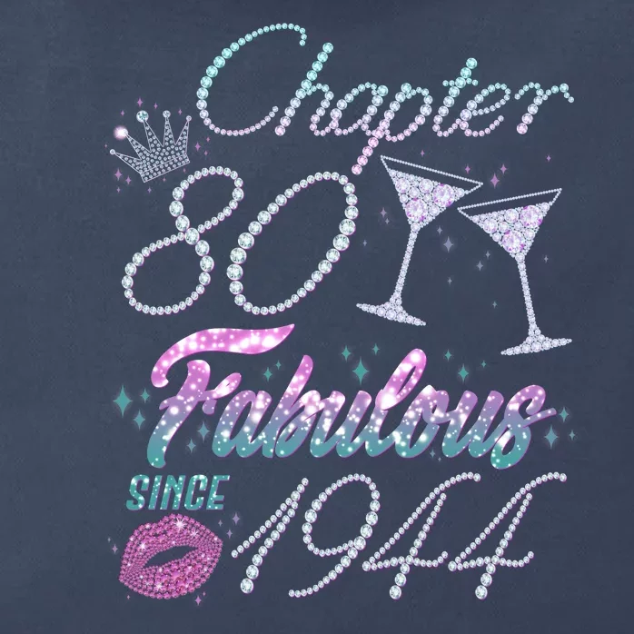 Cute Chapter 80th Birthday Fabulous Since 1944 Zip Tote Bag