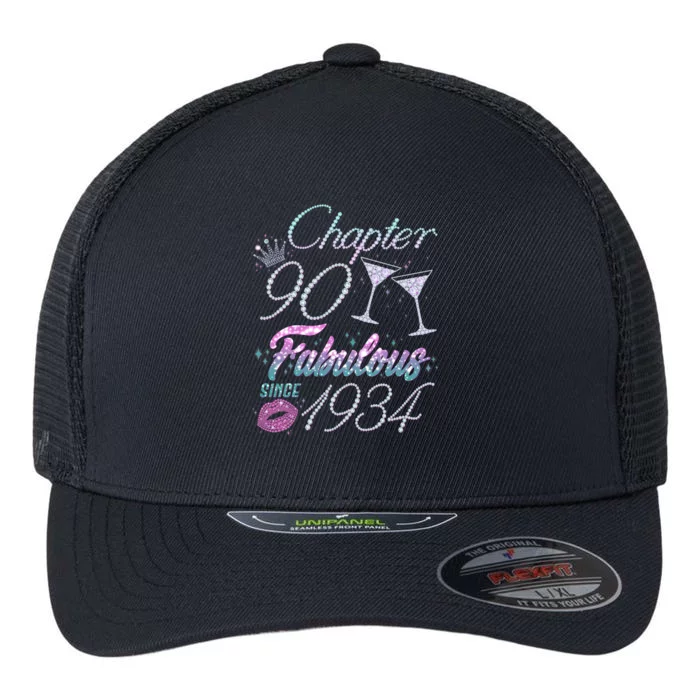 Cute Chapter 90th Birthday Fabulous Since 1934 Flexfit Unipanel Trucker Cap