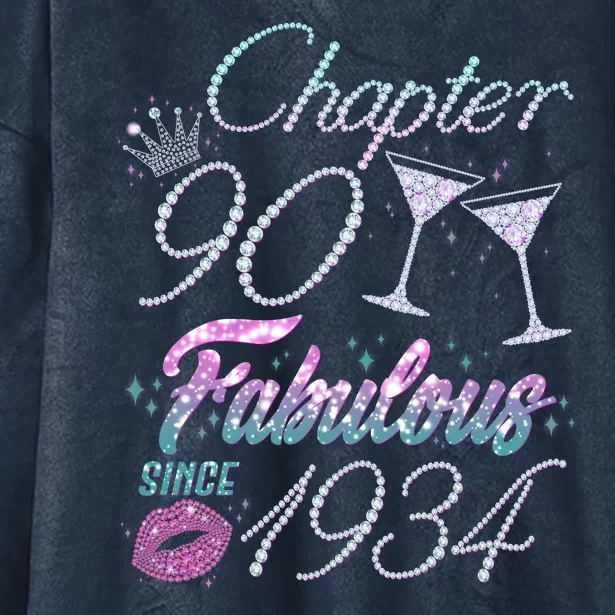 Cute Chapter 90th Birthday Fabulous Since 1934 Hooded Wearable Blanket