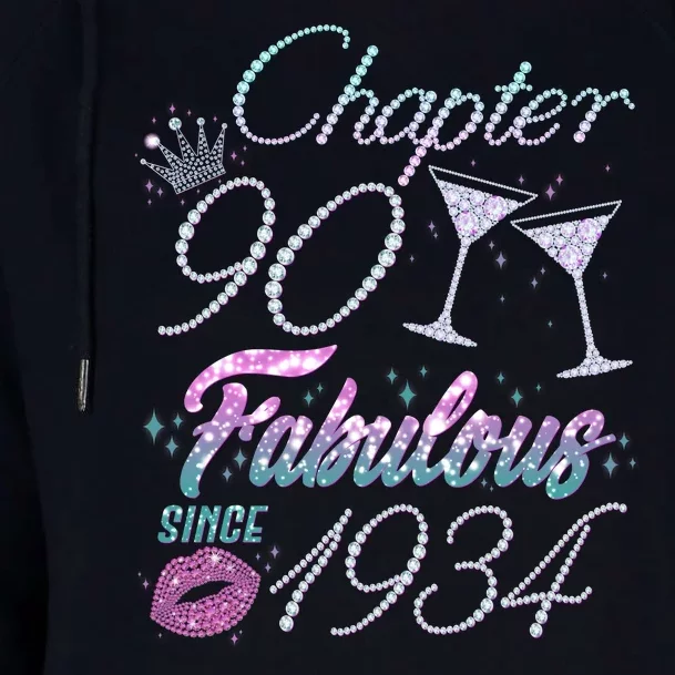 Cute Chapter 90th Birthday Fabulous Since 1934 Womens Funnel Neck Pullover Hood