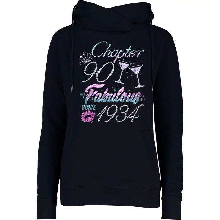 Cute Chapter 90th Birthday Fabulous Since 1934 Womens Funnel Neck Pullover Hood