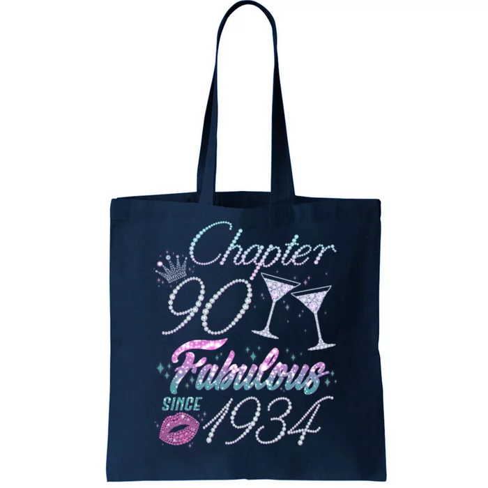 Cute Chapter 90th Birthday Fabulous Since 1934 Tote Bag