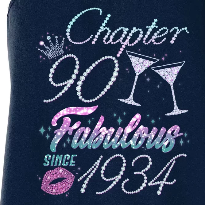 Cute Chapter 90th Birthday Fabulous Since 1934 Women's Racerback Tank