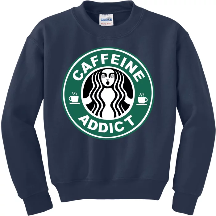 Coffee Caffeine Addict Funny Parody Meme Kids Sweatshirt