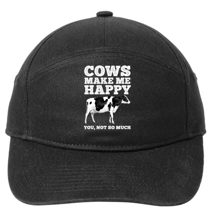 Cool Cow Art Cow Farmer Dairy Cows Farm Animal 7-Panel Snapback Hat