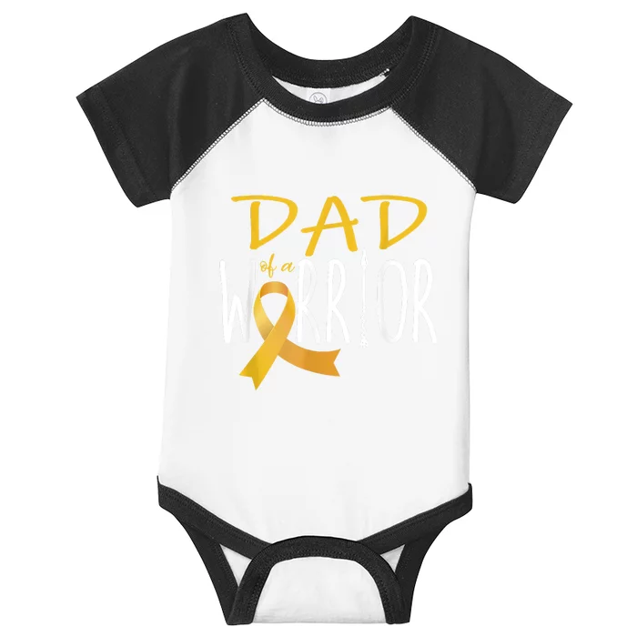 Childhood Cancer Awareness Dad Of A Warrior Infant Baby Jersey Bodysuit