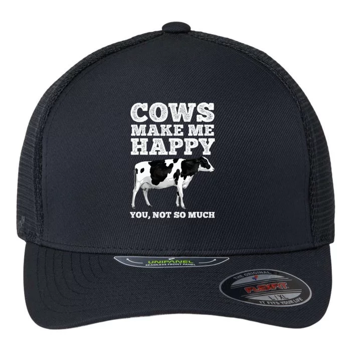 Cool Cow Art Cow Farmer Dairy Cows Farm Animal Flexfit Unipanel Trucker Cap