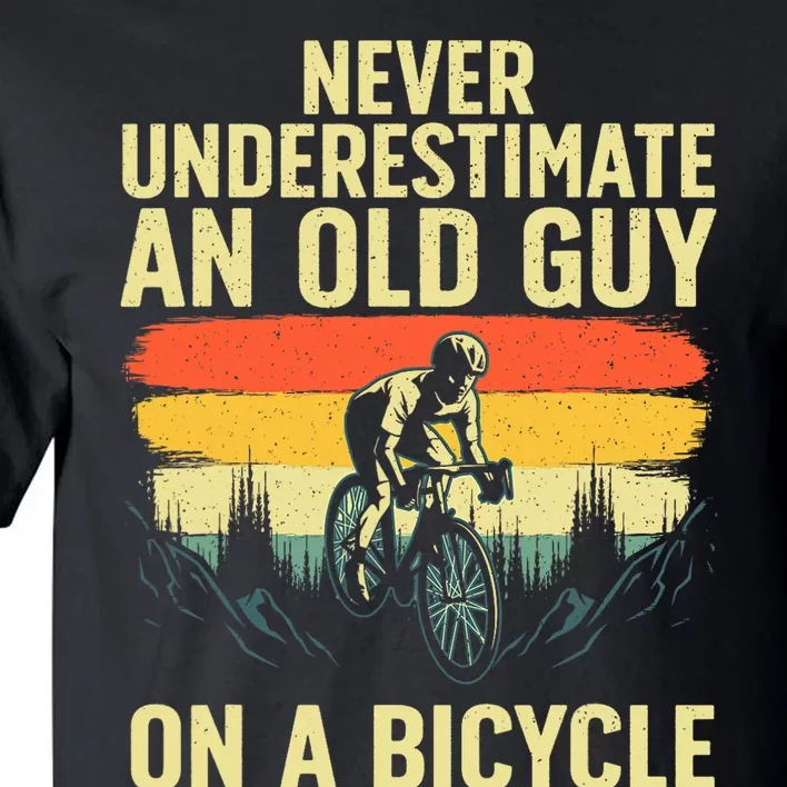 Cool Cycling Art For Men Grandpa Bicycle Riding Cycle Racing Tall T-Shirt