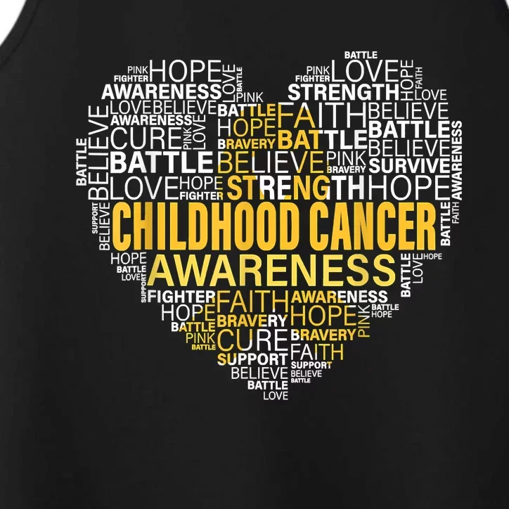 Childhood Cancer Awareness Hope Support Strong Warrior Performance Tank