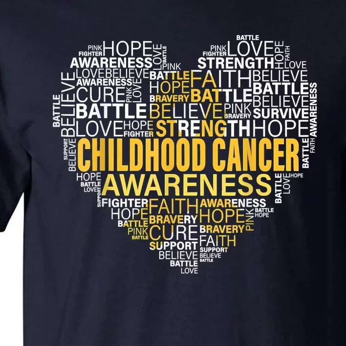 Childhood Cancer Awareness Hope Support Strong Warrior Tall T-Shirt