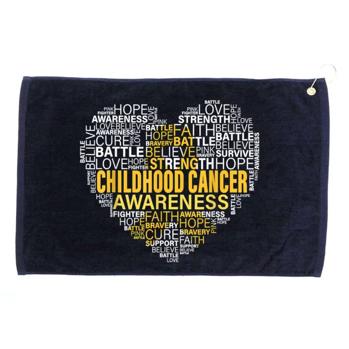 Childhood Cancer Awareness Hope Support Strong Warrior Grommeted Golf Towel