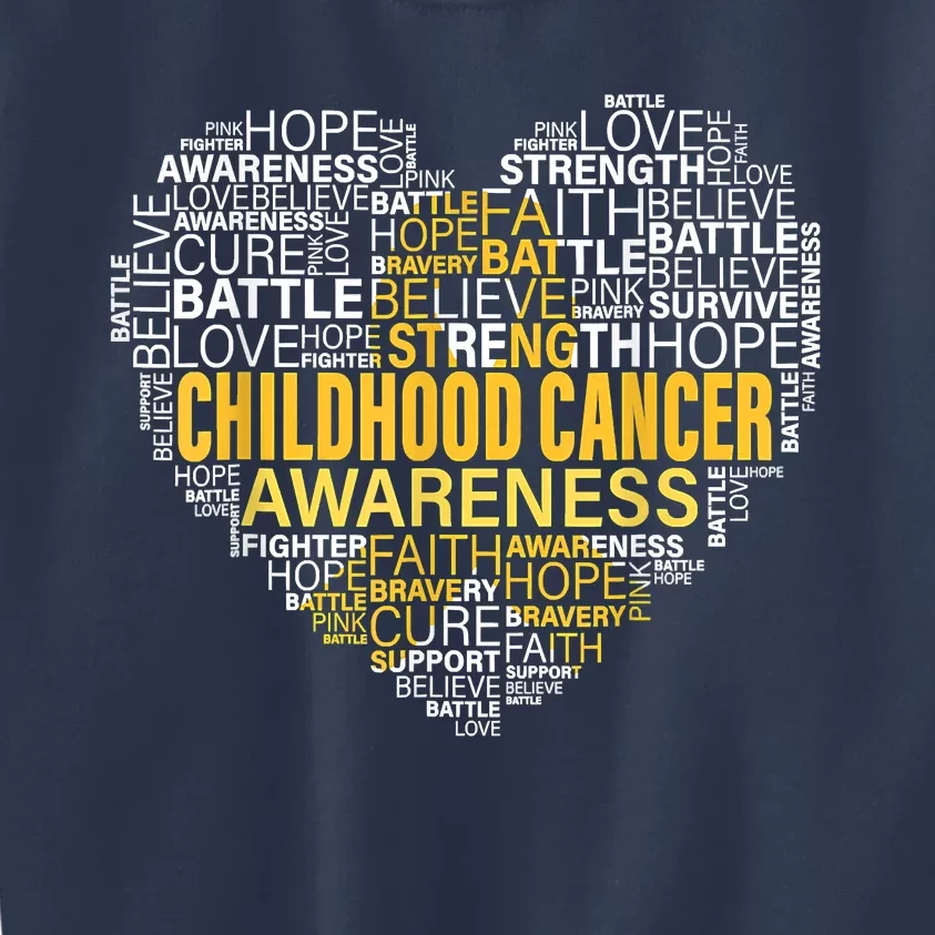 Childhood Cancer Awareness Hope Support Strong Warrior Kids Sweatshirt