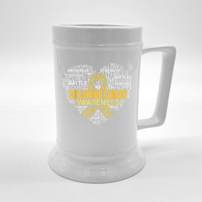 Childhood Cancer Awareness Hope Support Strong Warrior Front & Back Beer Stein