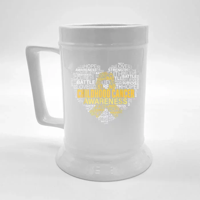 Childhood Cancer Awareness Hope Support Strong Warrior Front & Back Beer Stein