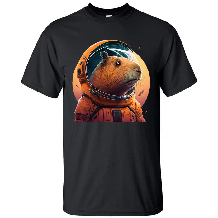 Capybara Cute and Capybara Astronaut in the space Tall T-Shirt