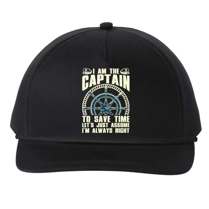 Cool Captain Art For Wo Boat First Mate Ship Boating Snapback Five-Panel Rope Hat