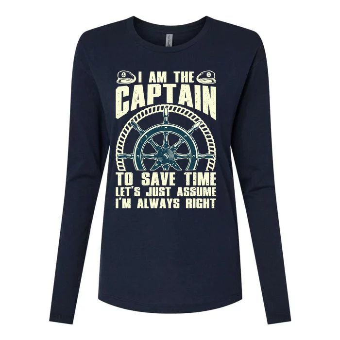 Cool Captain Art For Wo Boat First Mate Ship Boating Womens Cotton Relaxed Long Sleeve T-Shirt