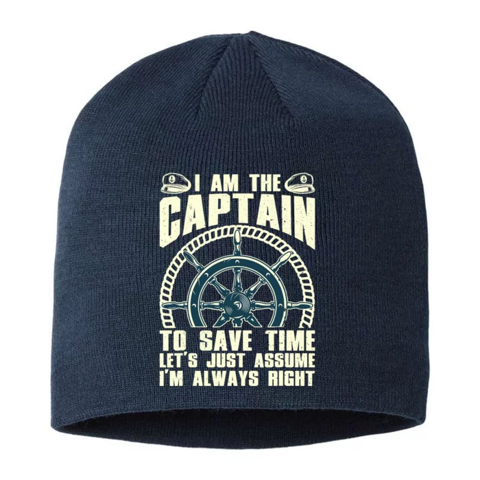 Cool Captain Art For Wo Boat First Mate Ship Boating 8 1/2in Sustainable Knit Beanie