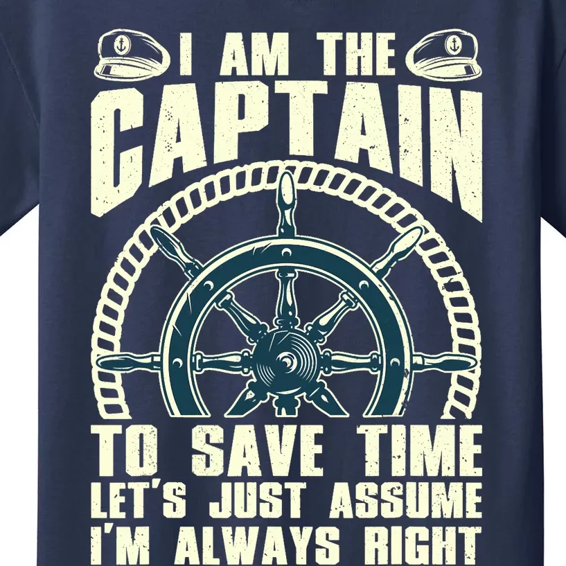 Cool Captain Art For Wo Boat First Mate Ship Boating Kids T-Shirt