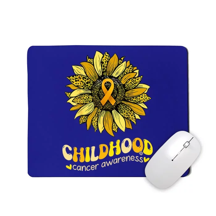 Childhood Cancer Awareness Leopard Yellow Sunflower Mousepad