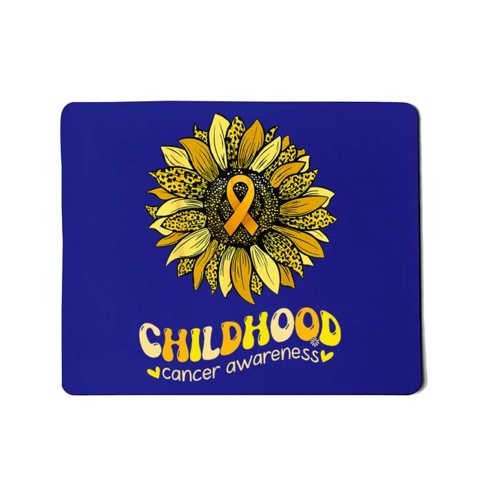 Childhood Cancer Awareness Leopard Yellow Sunflower Mousepad