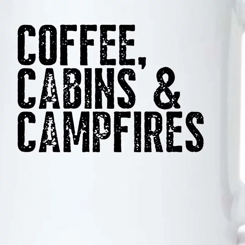 Coffee Cabins And Campfires Outdoor Adventurers Gift Black Color Changing Mug