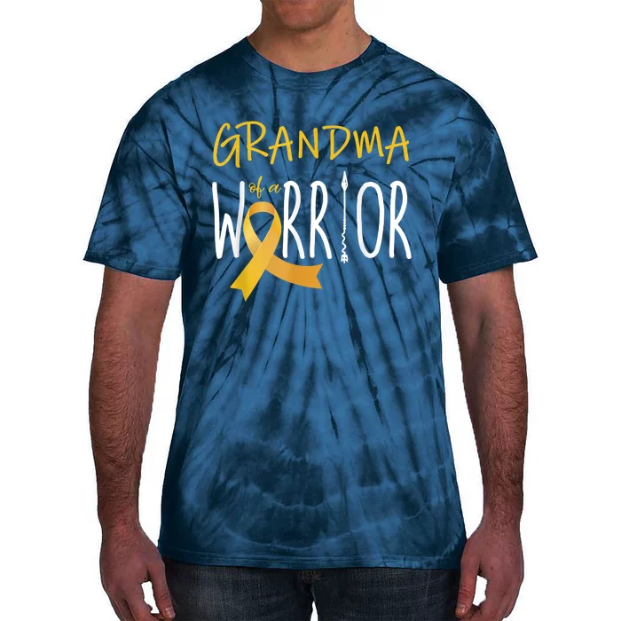 Childhood Cancer Awareness Grandma Of A Warrior Tie-Dye T-Shirt