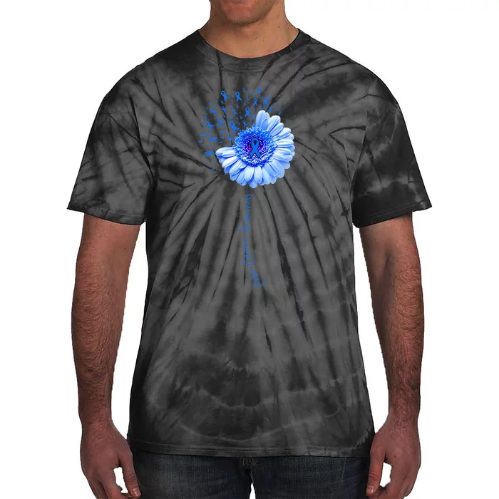 Colon Cancer Awareness Flower Survivor Fighter Tie-Dye T-Shirt