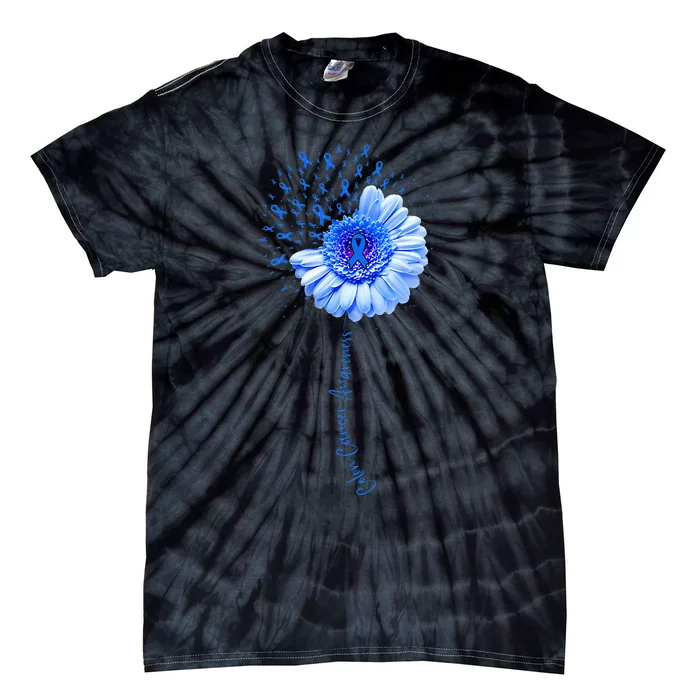 Colon Cancer Awareness Flower Survivor Fighter Tie-Dye T-Shirt