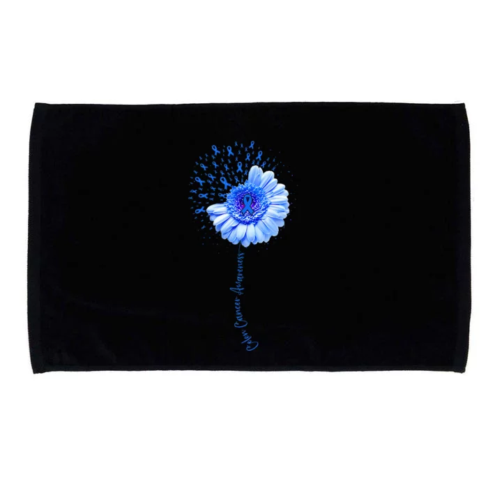 Colon Cancer Awareness Flower Survivor Fighter Microfiber Hand Towel