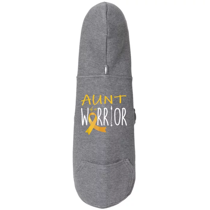 Childhood Cancer Awareness Aunt Of A Warrior Doggie 3-End Fleece Hoodie