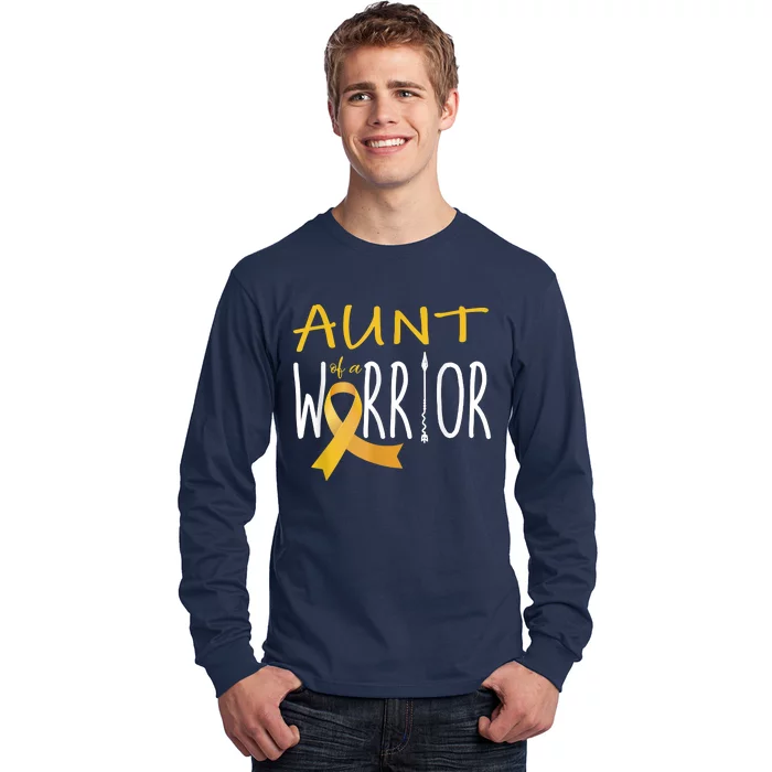 Childhood Cancer Awareness Aunt Of A Warrior Long Sleeve Shirt