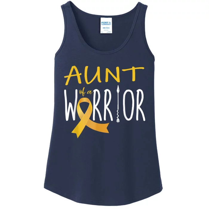 Childhood Cancer Awareness Aunt Of A Warrior Ladies Essential Tank