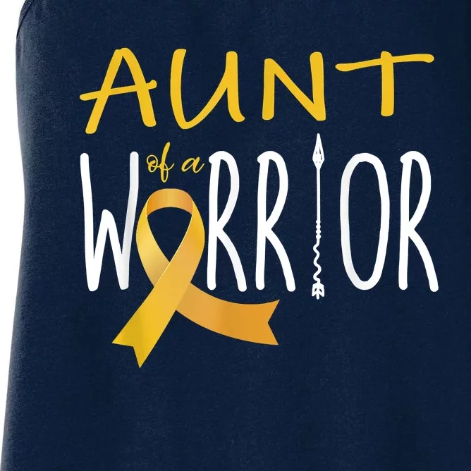 Childhood Cancer Awareness Aunt Of A Warrior Women's Racerback Tank